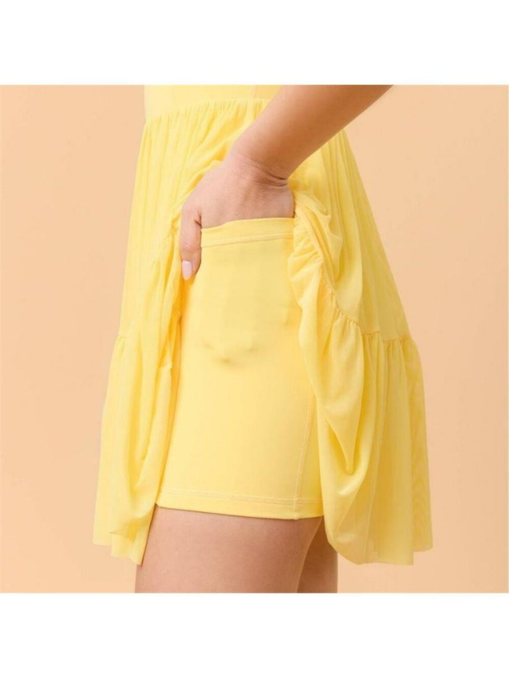 Blogilates Women's Mommy & Me Ballerina Ruffle Dress - Yellow L - Picture 5 of 5